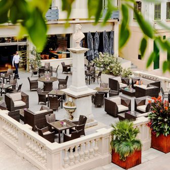 veranda bar and terrace in The Eliott hotel Gibraltar